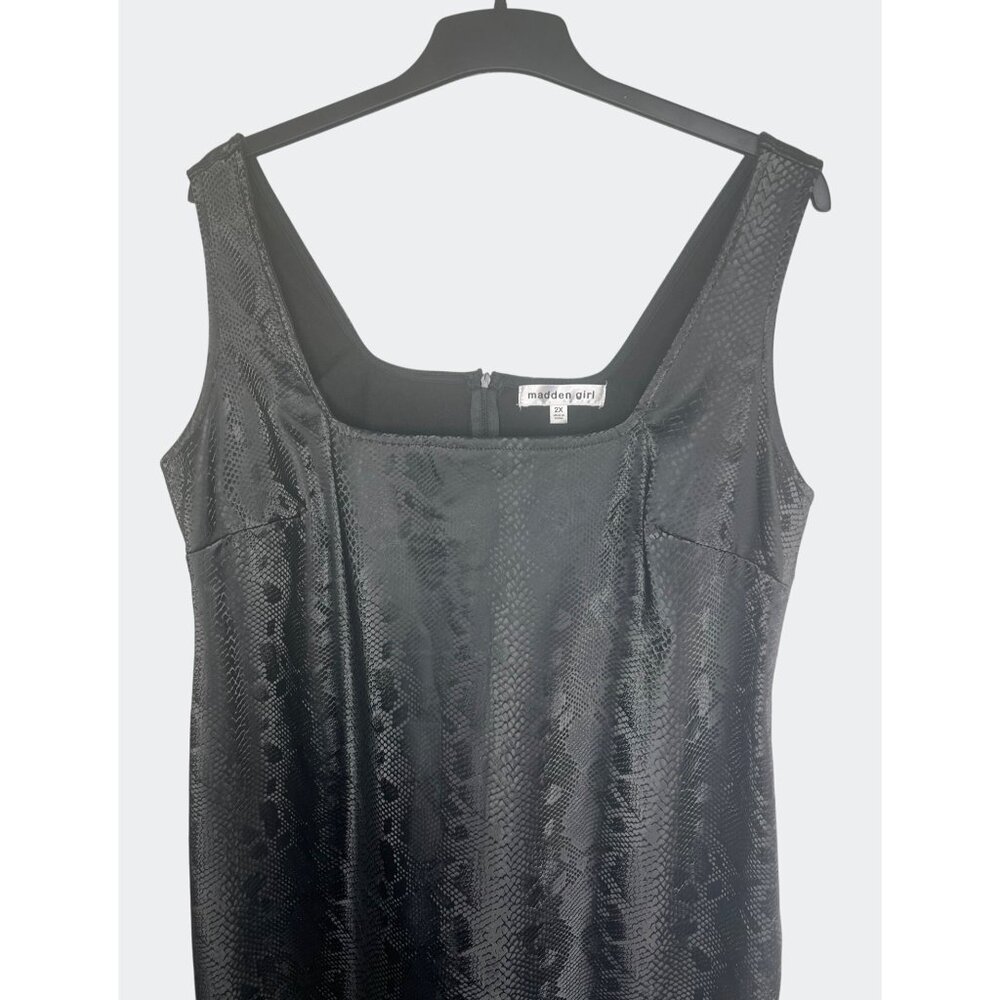 Madden Girl Black Faux Snakeskin Sleeveless Bodycon Dress 2X - Picture 12 of 14